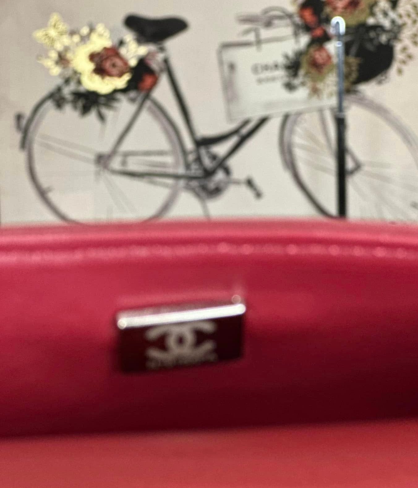 C Burgundy Medium Classic Double Flap Bag