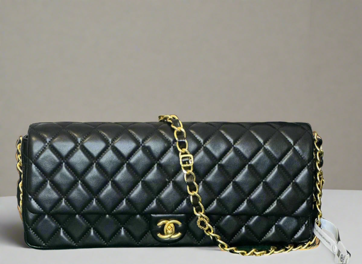 C Black Maxi Clutch Handbag