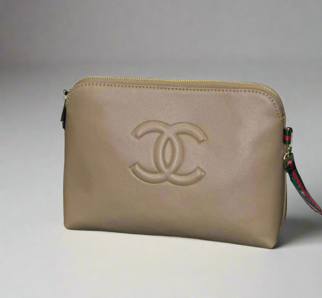 C Beige Cosmetic Pouch