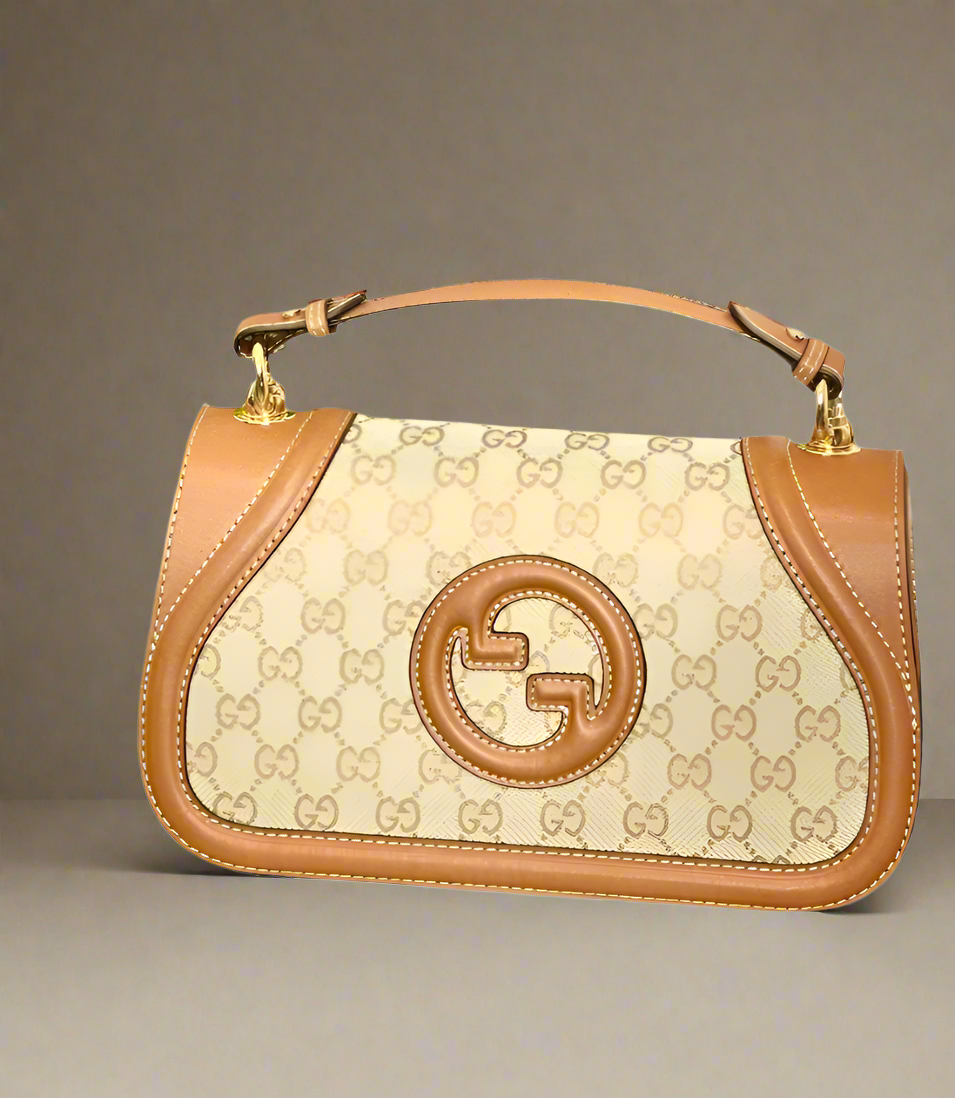 G Brown/Beige Blondie Medium Top Handle Bag