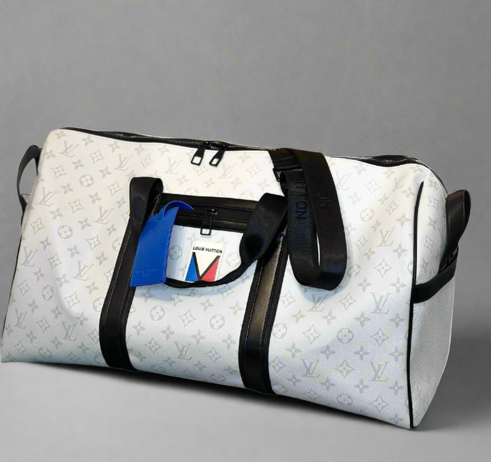 LV White Keepall Sport G68 Duffel/Travel Bag