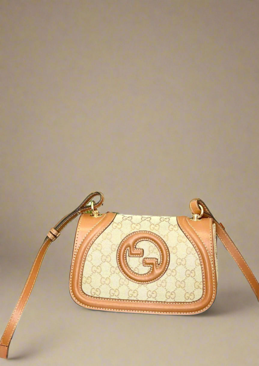 G Brown/Beige Blondie Small Top Handle Bag