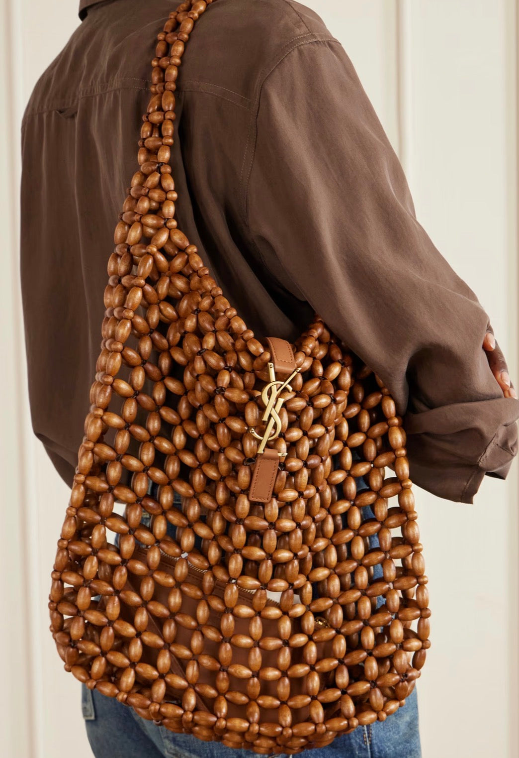 Y* Wooden Beaded Bag