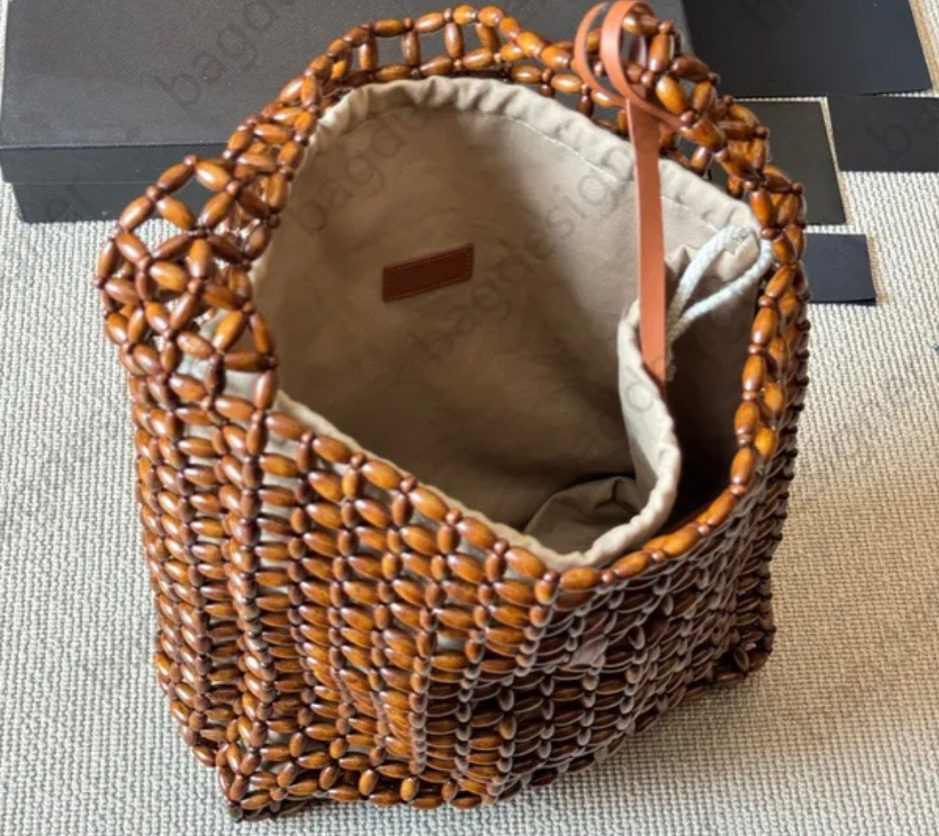 Y* Wooden Beaded Bag