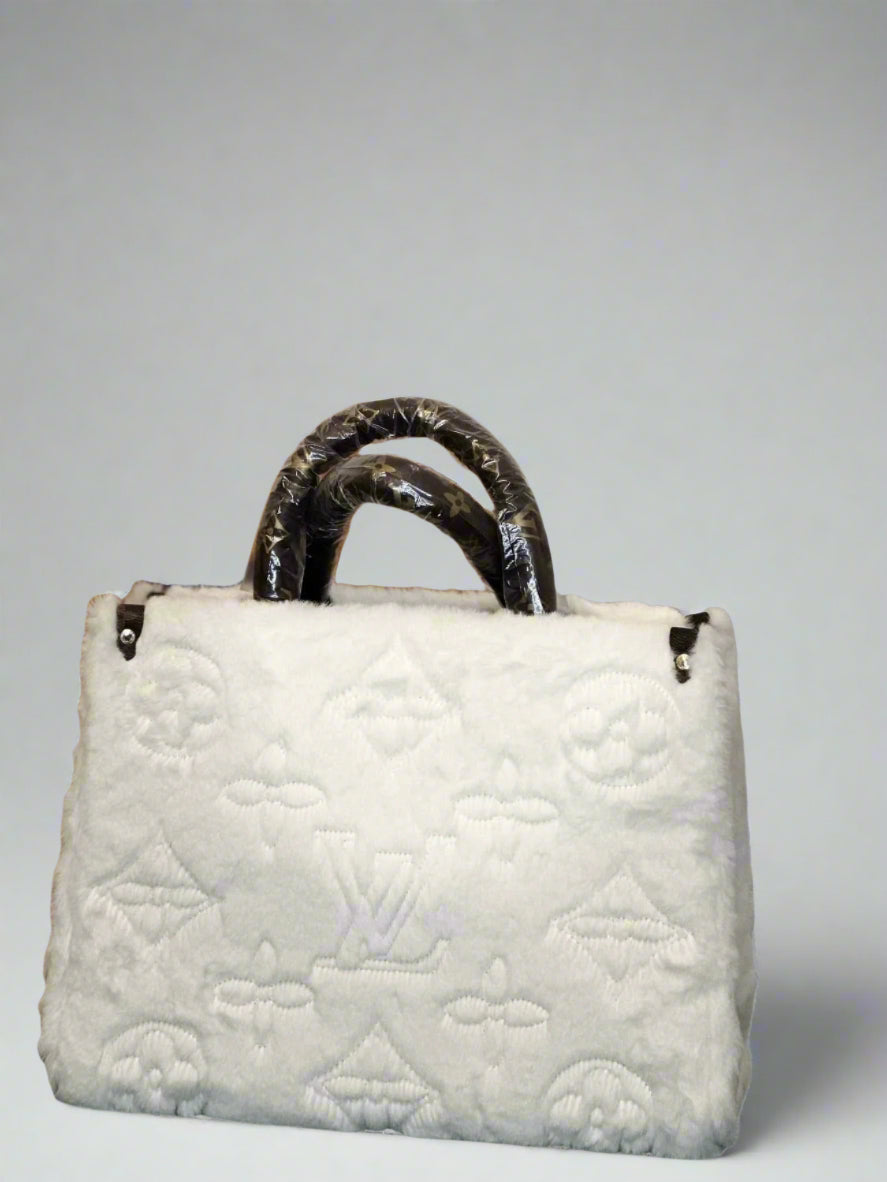 LV MM On-The-Go White Tote Bag